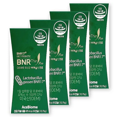 BNR17 체지방 감소 장건강 비에날씬 프로 모유 유산균 락토바실러스가세리 비엔알17 BNRThin Pro 김희선 유산균 다이어트 유산균, 4박스, 30회분