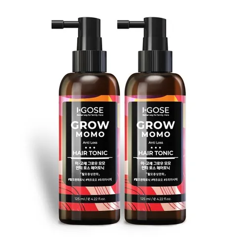 이고세 맥주효모 카페인 콜라겐 설페이트 프리 탈모 케어 그로우 모모 헤어토닉 레몬버베너, 2개, 125ml