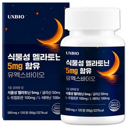 식물성 멜라토닌 5mg 함유 유엑스바이오, 1개, 120정