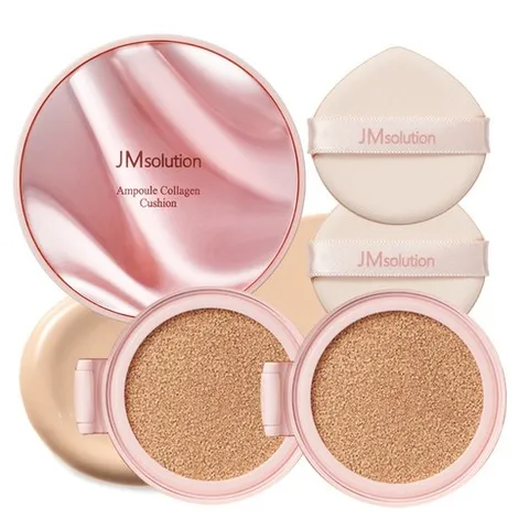 제이엠솔루션 물광 에스오에스 앰플 콜라겐 쿠션 파운데이션 ( 본품 15g + 리필 15g 2EA ), 1개, 1세트 (본품*1+리필*2)
