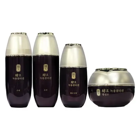 수려한 녹용콜라겐 기초세트 4종 구성(수액+유액+진액+활성고), 1세트
