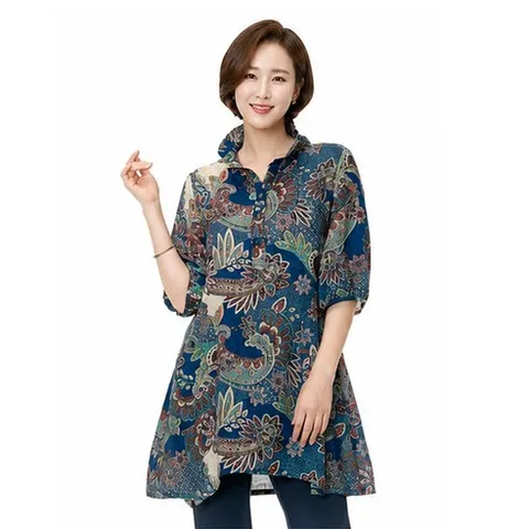 마담엘레강스 피코크 블라우스 K211BL07