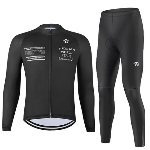 사이클링 의류 긴 소매 남성 산악 자전거 라이딩복 저지 타이즈 상하의세트 사이클복 긴팔져지