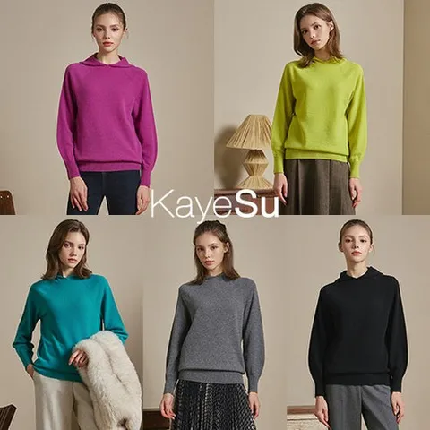 KayeSu 케이수 OEKO-TEX 내몽고산 캐시미어 100 홀가먼트 니트
