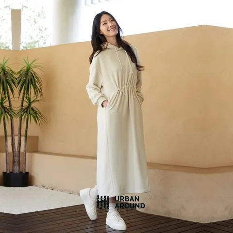 어반어라운드 플리스 후드 원피스 1종