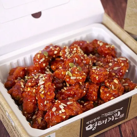 속초 중앙시장 닭강정 새우강정 명태강정 속초 닭강정 택배 속초 새우강정 속초 명태강정 인생닭강정 혼밥메뉴 허니갈릭치킨 식어도 맛있는치킨, 750g, 1개