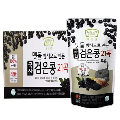 [본사직영] 아름뜰 100% 국산 검은콩 21곡두유 45팩 ( 4 무첨가 ), 45개, 180ml
