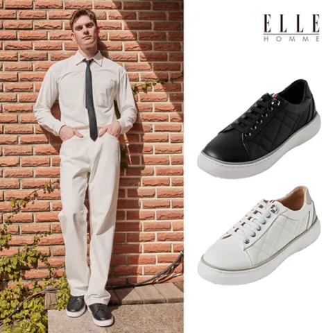 엘르 엘르남성 퀼팅스니커즈 스니커즈 2종택1