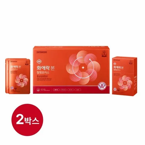 [정관장 본사직영] 화애락 본 혈행포커스 30포 x 2박스, 2개, 70ml, 30회분