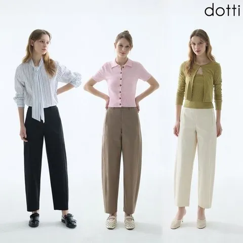 [도티 dotti] 도티 26SS 여성 스트레치 배럴 레그 팬츠 3종 (D6RBW)