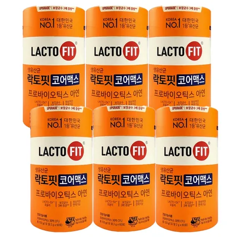 락토핏 생유산균 코어맥스 프로바이오스틱 프로바이오틱스 코어 장 건강 부모님 식약처인증 프롤린 생착 유산균 분말 가루 스틱 / 사은품 증정, 120g, 6박스