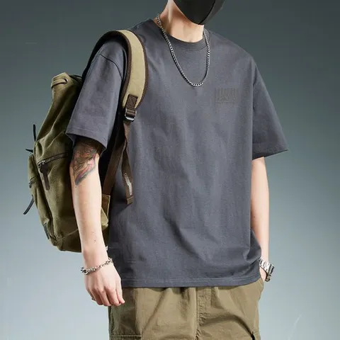 ANYOU 남성 반팔 티셔츠 여름 라운드 캐주얼 이너