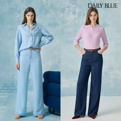 데일리블루 텐셀 와이드 데님 팬츠 2종
