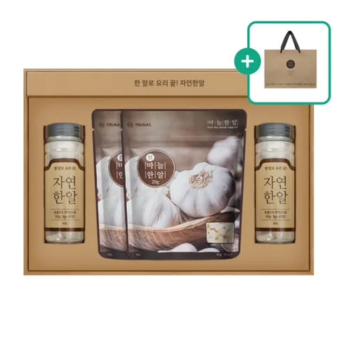 자연한알 간편양념 종합 선물세트 자연한알 30알x2병 + 마늘한알 2봉