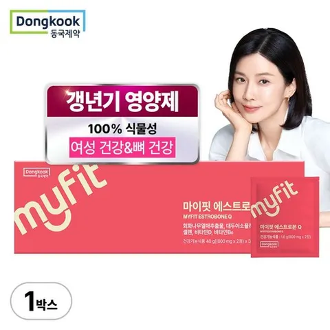 동국제약 마이핏 이보영 에스트로본 Q 여성 갱년기 뼈 건강 영양제, 1박스, 60정