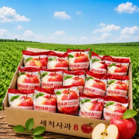 [하루딱50박스] 최대15brix 세척사과 껍질째먹는 햇사과, 1박스, 5kg
