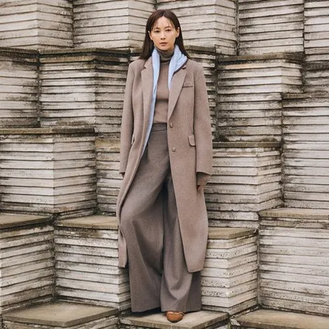 지스튜디오 25FW 핸드메이드 울실크 롱코트