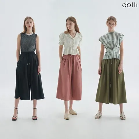 [도티dotti]도티여성 24 SUMMER큐롯와이드8부 팬츠 3종 (PSSW)