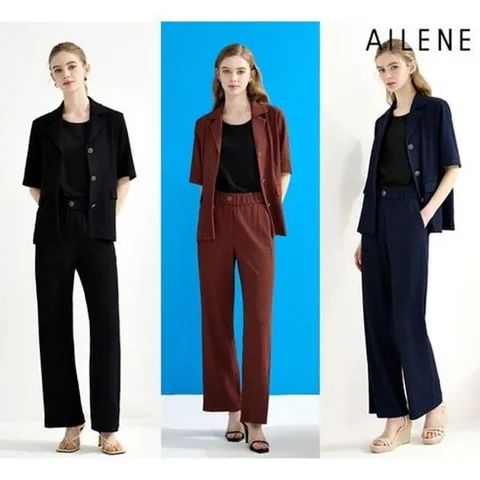 [엘렌느] 25SS 썸머 에어홀 수트 셋업 3pcs