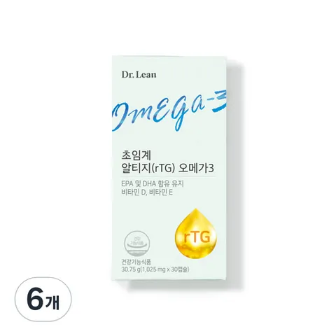 닥터린 초임계 rTG(알티지) 오메가 3, 30정, 6개