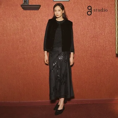 지스튜디오 25FW 스팽글 랩+새틴 스커트 2종