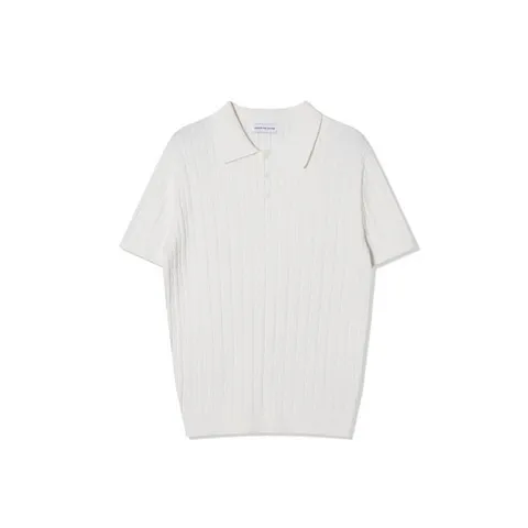 모룸 남자 파스텔 코튼 케이블 반팔 카라니트 M2231