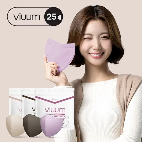 비움 스타일핏 클래식 SS 마스크 25매 새부리형 숨쉬기 편한 컬러 마스크, 중형 라일락퍼플 25매, 1개, 1개입