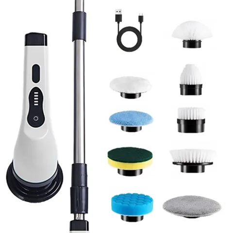 케이엠 다용도 무선 전동 욕실청소기 9종헤드 LED 디스플레이 화장실청소기, 1개, JY-6010 케이엠 다기능 전동 청소기