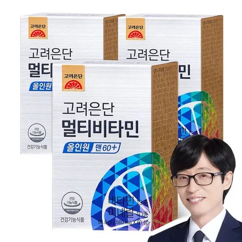 고려은단 멀티비타민 올인원 맨 60+, 60정, 3개