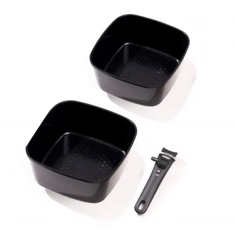 보오글 인덕션 냄비 인덕션용 냄비 더블 세트 (18cm+22cm), 클래식 블랙 (핸들 1개 포함), 뚜껑 X (없음), 1개