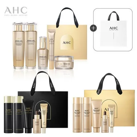 피부관리 AHC 리뉴에이지/바이탈 골든 콜라겐/블랙 캐비어 세트 3종 중 택 1 진정 쿨링 트러블미백 광채 톤업 쇼핑백 - 리뉴에이지 토탈 4 기프트 케어2032716 탄력 보, 리뉴에이지 토탈 4 기프트 세트