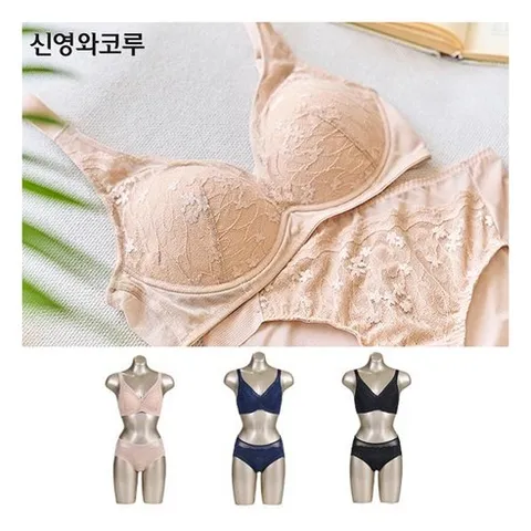 [아네타 by 신영와코루] [신영와코루] 운수레이스 브라팬티 3세트_C432