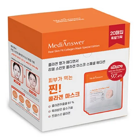 메디앤서 리얼 스킨핏 콜라겐 마스크팩, 20개입, 8개