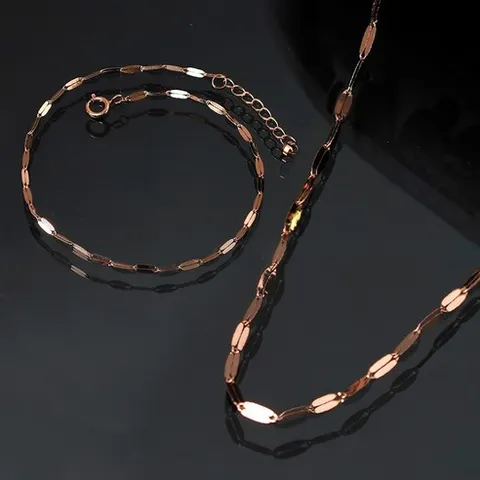 주리에떼 14K 18K 목걸이 팔찌 1+1 세트 로즈골드 데일리 심플 글램 금 목걸이 줄 체인 팔찌 여자친구 선물