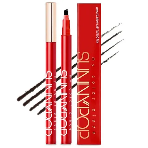 눈섭 타투 펜슬안지워지는 타투 아이브로우 타투 눈썹펜슬 아이브로우틴트 아이브로우 펜슬 타투아이브로우 눈썹 타투펜, 다크브라운, 1개