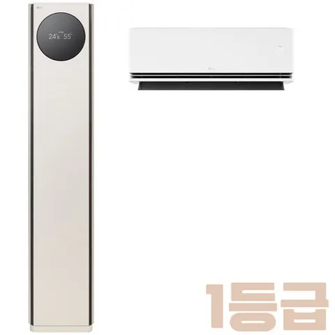 모델명 FQ22GN9BE2 2026년형 1등급 LG 휘센 AI 오브제컬렉션 타워I 에어컨 2in1 (9시리즈) 멀티형 22+6평형 카밍베이지 실외기포함