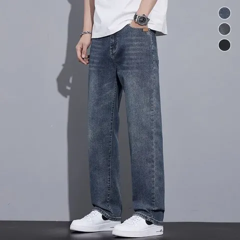 wassup남자청바지여름용 얇은 스판 일자핏 와이드남자여름바지