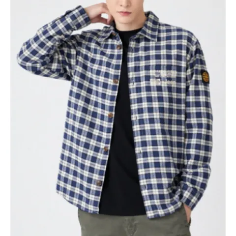 (NC불광 지프)*한정 70%할인* 남여공용 간절기 JEEP 등판이 멋스러운 베이직 체크셔츠* JN3SHU122