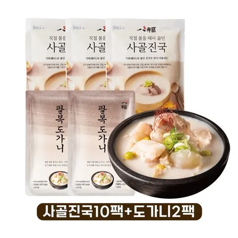 팔복 도가니탕 30년 전통 사골진국 10팩 + 도가니 2팩, 1g, 1세트
