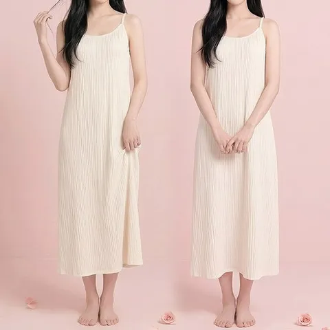 고급 여성 여름 플리츠 원피스 민소매원피스 롱원피스