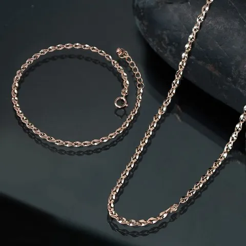 주리에떼 14K 18K 목걸이 팔찌 1+1 세트 로즈골드 데일리 심플 리아 금 체인 목걸이 줄 체인 팔찌 여자친구 선물