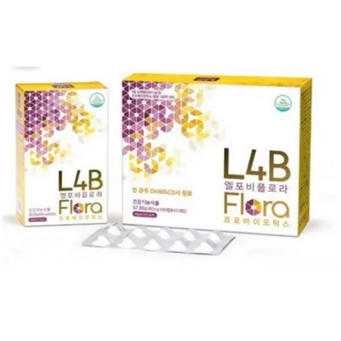 정품)엘포비 플로라(L4B Flora) 유산균 프로바이오틱스 DANISCO 균주 100억 CFU, 1개, 60정