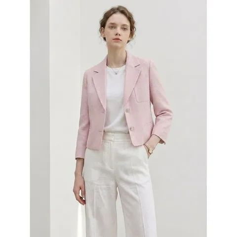 씨 린넨블렌디드 크롭 자켓 SIJAD2152