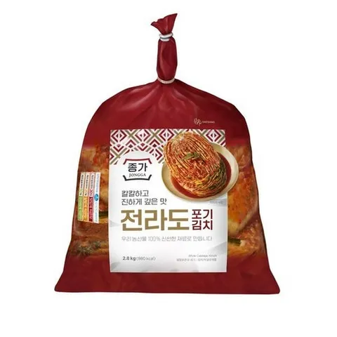(종가)(신세계강남점)종가집 종가 전라도 포기김치 2.8kg(비닐) 1개, 매장정품 종가 종가집 종가 전라도 포기김치 2.8kg(