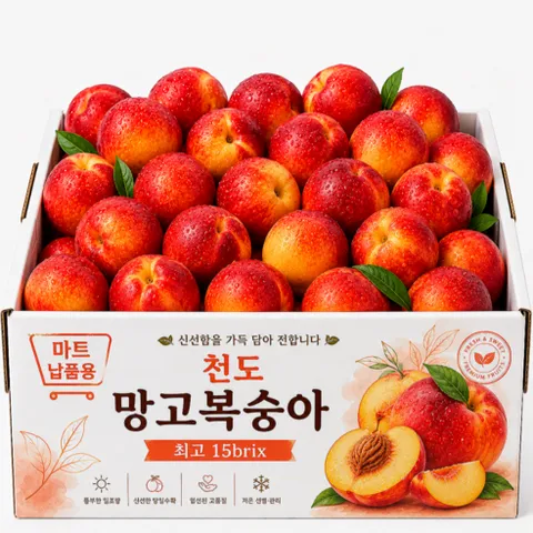 [2주한정]최고15brix 달콤쫀득 망고 천도복숭아, 1박스, 1kg대과