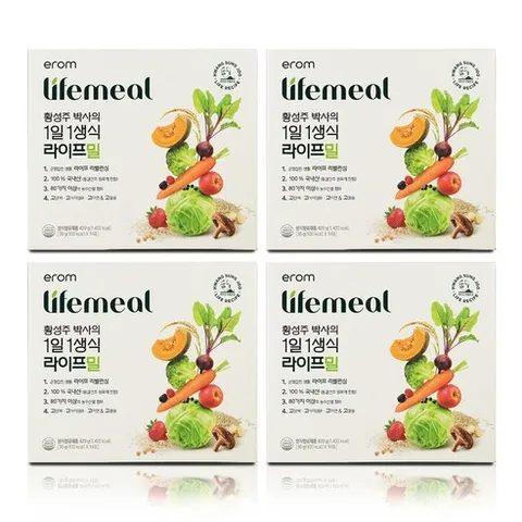 이롬 [이롬]황성주 박사의 1일1생식 라이프밀+흔들컵1개, 단일옵션, 420g, 4개