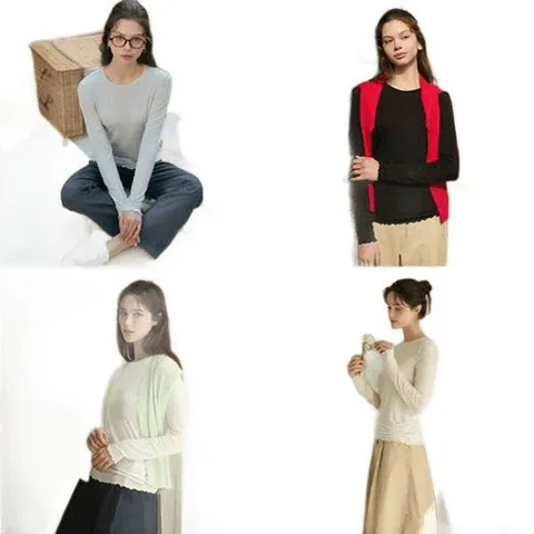 키스해링 26SS 텐셀 러플 긴팔티 4종