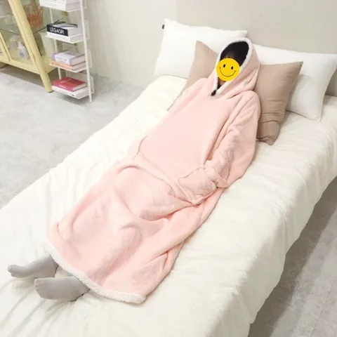 라메르 후드담요 대형 캠핑 입는 담요