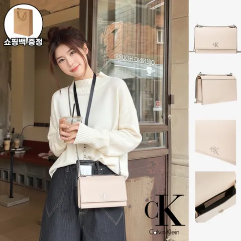 캘빈클라인(CK) 가방 여성 숄더백 MT-R 미니멀 모노그램 체인백 선물용 쇼핑백 증정