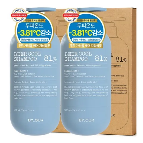 바이아우어 티트리 두피케어 베스트샴푸 스칼프 쿨링 탈모 샴푸 그린 애플 민트 1.017L, 2개, 1017ml